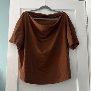 Brand new! Never worn Off the shoulder top from Nuuds in the color chocolate